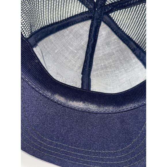 Vintage New York Yankees Hat Cap Snapback Mens Blue MLB Baseball Trucker 90s - Picture 6 of 8